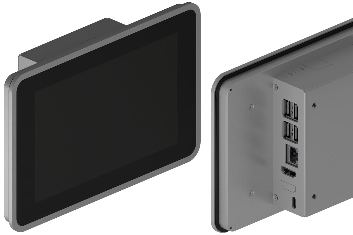 Argon Industria HMI 5C showing Raspberry Pi OS