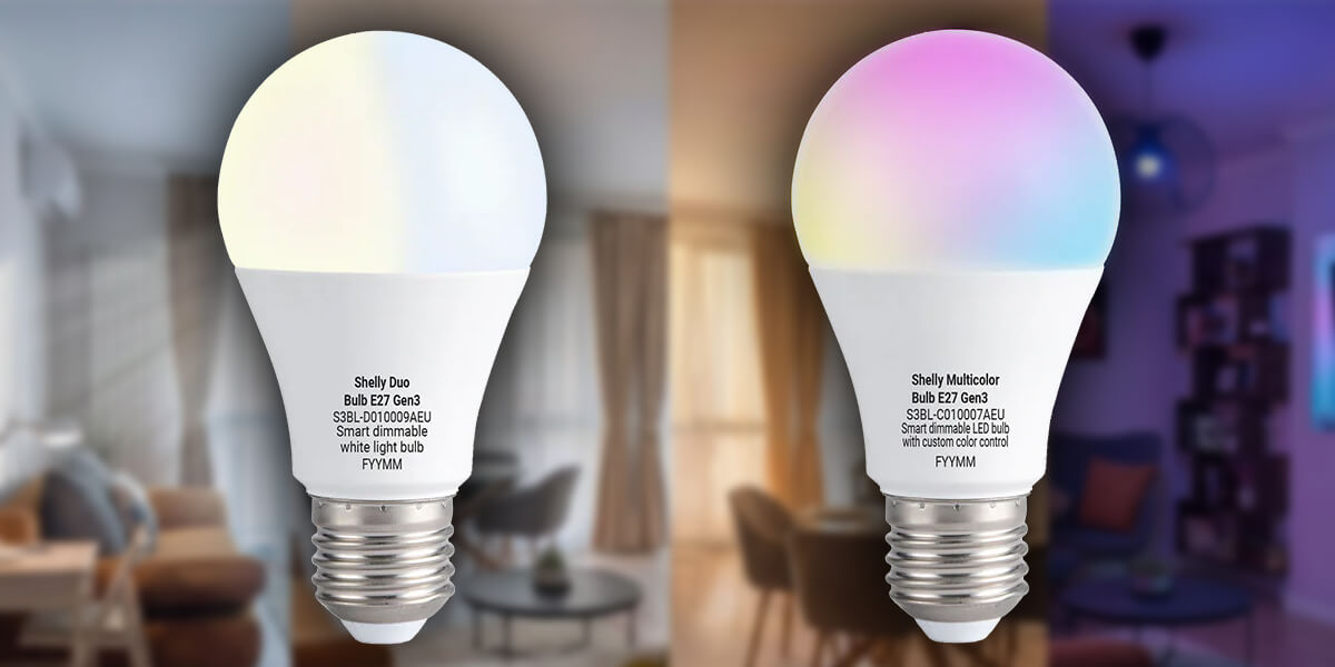 Shelly smart bulbs with blurred home background