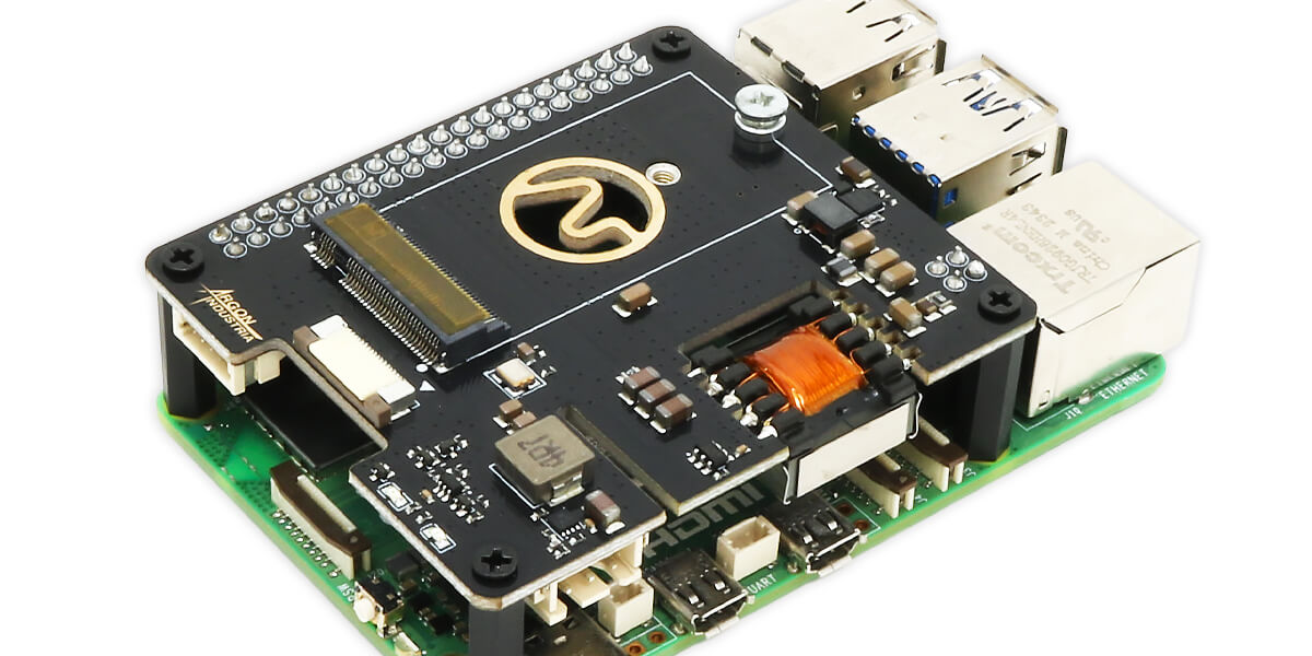 Argon Industria PoE+ NVMe HAT on a Pi 5